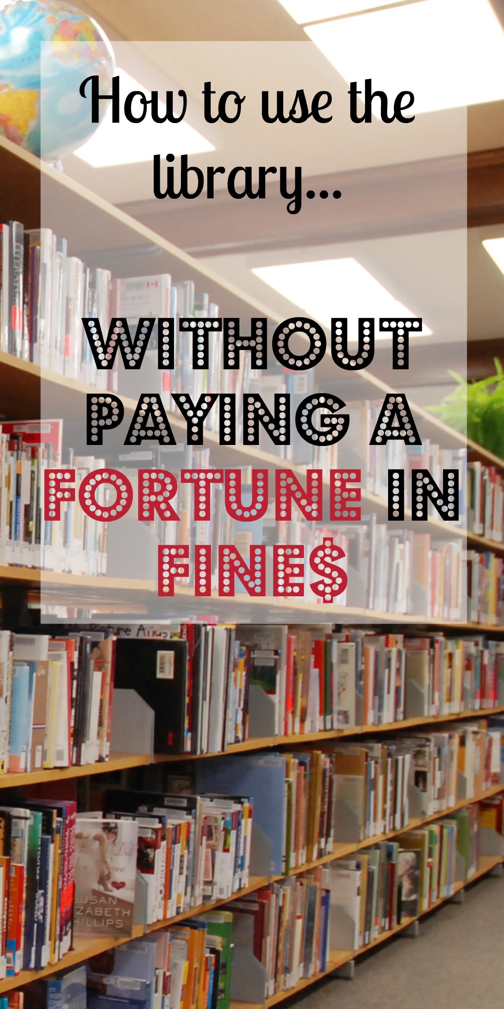 How to use the library without paying a fortune in fines. A couple of simple, easy, and effective ways for homeschoolers to stay on top of their library books and stay organized!