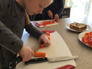Knife skills - an essential component of our homeschool cooking curriculum!