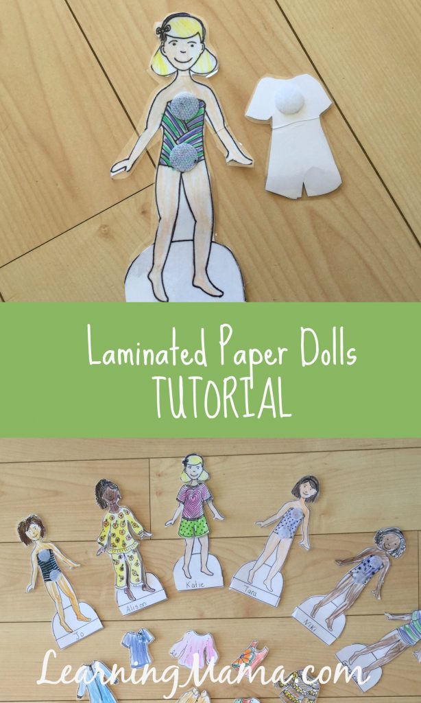 Laminated Paper Dolls Tutorial - make your paper dolls durable 
