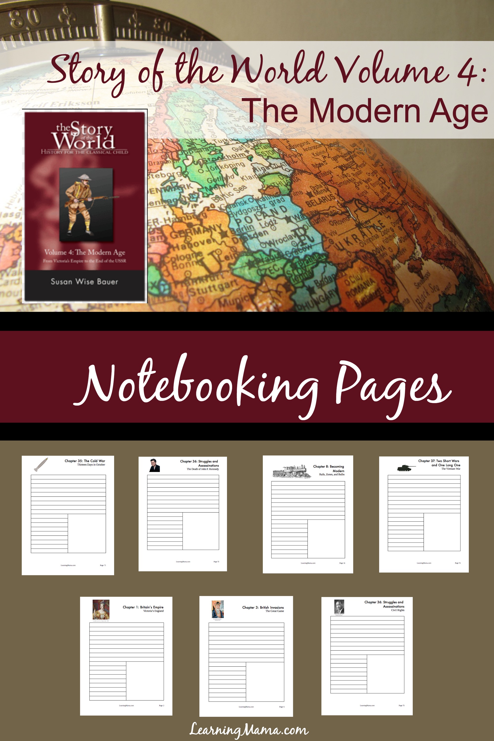 Free, printable, Story of the World Volume 4 Notebooking Pages.