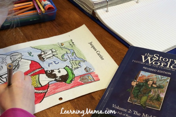 Using Story of the World in Your Homeschool - Colouring pages