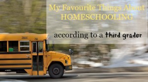 What a third grader might say are her favourite things about homeschooling
