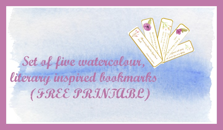 Set of 5 Watercolour, Literary Inspired Bookmarks {PRINTABLE}
