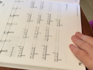 A Day in the Life of this Learning Mama - cursive practice