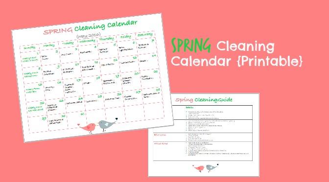 Spring Cleaning Calendar {Printable}