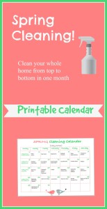 Spring Cleaning Calendar Printable