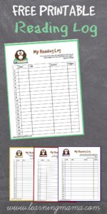 Printable Reading Log - Owl themed reading logs