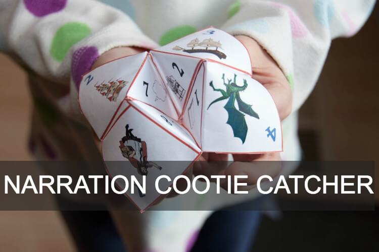 Have you got a reluctant narrator? Use this narration prompt cootie catcher!