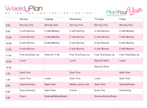 Our weekly homeschool schedule