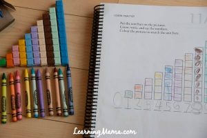 Math-U-See Tip: store designated crayons with blocks